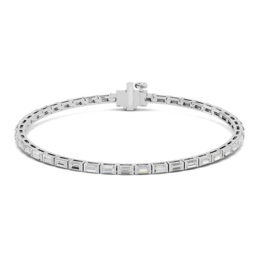 2 1/2 ct. tw. East West Baguette Tennis Bracelet Lab-Grown Diamond Jewelry - Main View - Vowmira lab-grown diamond jewelry