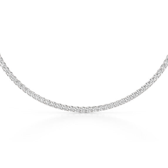 20 ct. tw. Round Lab-Grown Diamond Tennis Necklace in 14k White Gold - Main View