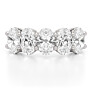 3 ct. tw. Oval Five-Stone Band in 14k White Gold Lab-Grown Diamond Jewelry - Side View - Vowmira lab-grown diamond jewelry