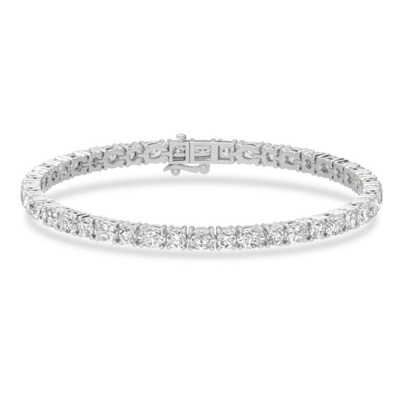 7 ct. tw. Oval and Round Tennis Bracelet Lab-Grown Diamond Jewelry - Main View
