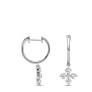 Cardamine Dangle Lab-Grown Diamond Huggies - Side View - Vowmira lab-grown diamond jewelry