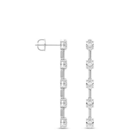 Oval Mireille Lab-Grown Diamond Earrings - Detail View - Vowmira lab-grown diamond jewelry