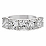 5 ct. tw. Cushion Five-Stone Band in 14K White Gold Lab-Grown Diamond Jewelry - View 2