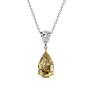 4 3/4 ct. tw. Fancy Yellow Pear Lab-Grown Diamond Two Stone Pendant in 14K White and Yellow Gold - View 2