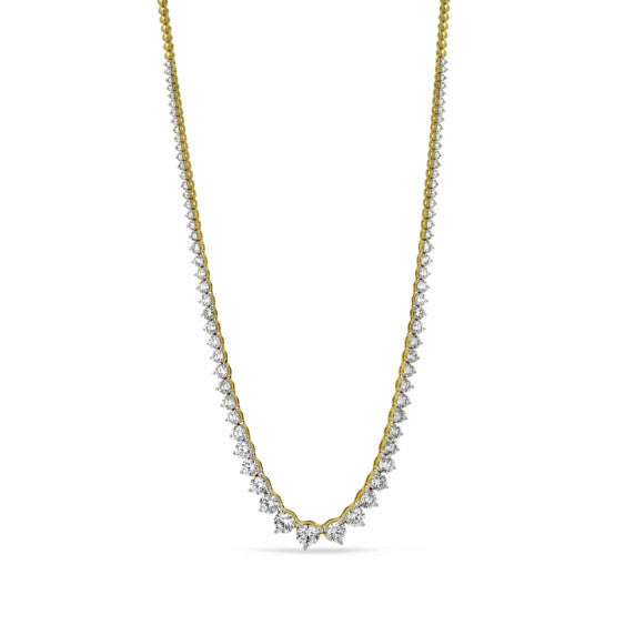 13 ct. tw. Graduated Riviera Tennis Lab-Grown Diamond Necklace - Main View - Vowmira lab-grown diamond jewelry