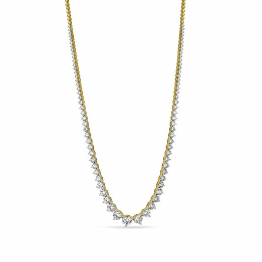13 ct. tw. Graduated Riviera Tennis Lab-Grown Diamond Necklace - Main View - Vowmira lab-grown diamond jewelry