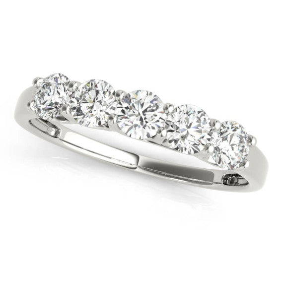 3/4 ct. tw. Classic 5 Stone Lab-Grown Diamond Band - Main View - Vowmira lab-grown diamond jewelry