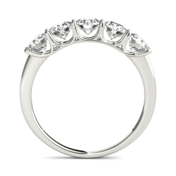 1 1/2 ct. tw. Classic 5 Stone Lab-Grown Diamond Band - Detail View - Vowmira lab-grown diamond jewelry