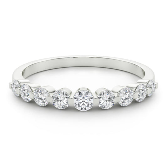 1/2 ct. tw. 9 Stone Single Shared Prong Lab-Grown Diamond Band - Main View - Vowmira lab-grown diamond jewelry