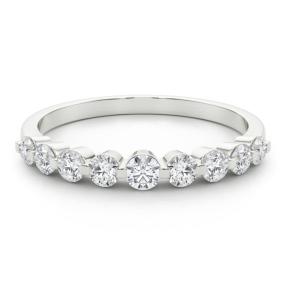 1/2 ct. tw. 9 Stone Single Shared Prong Lab-Grown Diamond Band - Main View - Vowmira lab-grown diamond jewelry