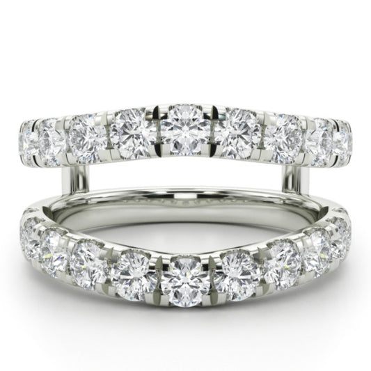 2 ct. tw. Chevron Ring Lab-Grown Diamond Ring Enhancer - Main View - Vowmira lab-grown diamond jewelry