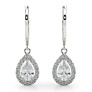 1 ct. tw. Pear Halo Lab-Grown Diamond Leverback Earrings - Side View