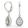 1 ct. tw. Pear Halo Lab-Grown Diamond Leverback Earrings - View 2 - Vowmira lab-grown diamond jewelry