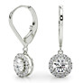 3/4 ct. tw. Round Halo Lab-Grown Diamond Leverback Earrings - View 2 - Vowmira lab-grown diamond jewelry