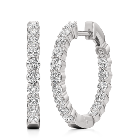 Merle Inside Out Lab-Grown Diamond Hoops - Main View - Vowmira lab-grown diamond jewelry