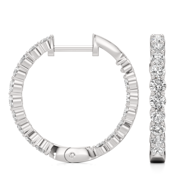Merle Inside Out Lab-Grown Diamond Hoops - Side View - Vowmira lab-grown diamond jewelry
