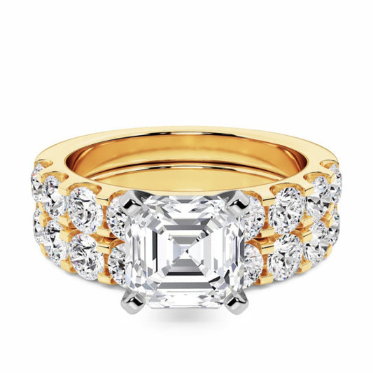 Angelina Lab-Grown Diamond Bridal Set - Main View - Vowmira lab-grown diamond jewelry