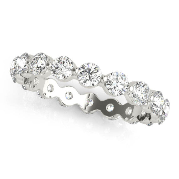 2.9mm Single Prong Eternity Lab-Grown Diamond Band - Main View - Vowmira lab-grown diamond jewelry