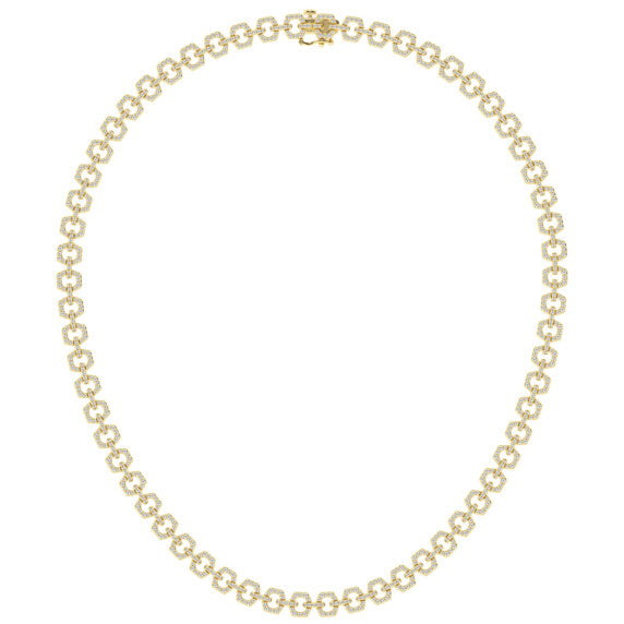 Round Hexagon Shape Fashion Lab-Grown Diamond Necklace - Main View - Vowmira lab-grown diamond jewelry