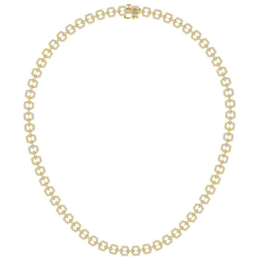 Round Hexagon Shape Fashion Lab-Grown Diamond Necklace - Main View - Vowmira lab-grown diamond jewelry