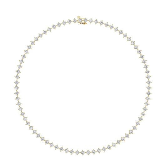 20 ct. tw. Kite Set Princess Tennis Lab-Grown Diamond Necklace - Main View - Vowmira lab-grown diamond jewelry