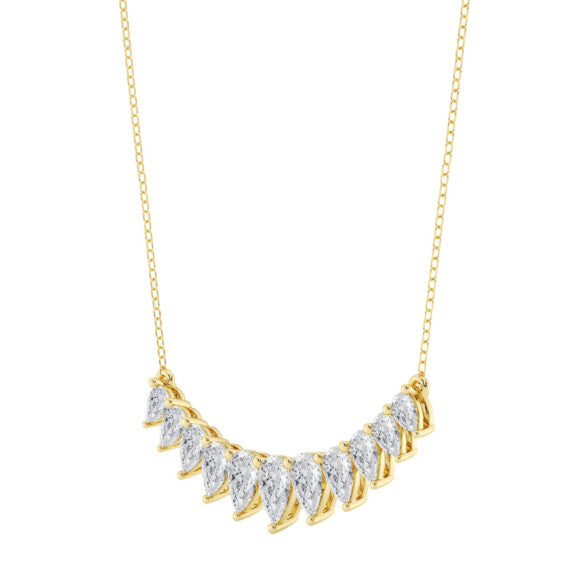 Pear Graduated Center Fashion Lab-Grown Diamond Necklace - Detail View