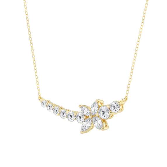 Marquise Curved Butterfly Fashion Lab-Grown Diamond Necklace - Detail View