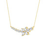 Marquise Curved Butterfly Fashion Lab-Grown Diamond Necklace - Side View - Vowmira lab-grown diamond jewelry