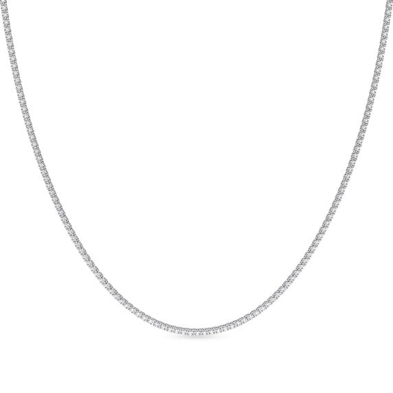 3 - 10 ct. Minimalist Tennis Lab-Grown Diamond Necklace with Extender - Main View - Vowmira lab-grown diamond jewelry