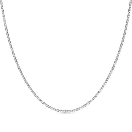 3 - 10 ct. Minimalist Tennis Lab-Grown Diamond Necklace with Extender - Main View - Vowmira lab-grown diamond jewelry