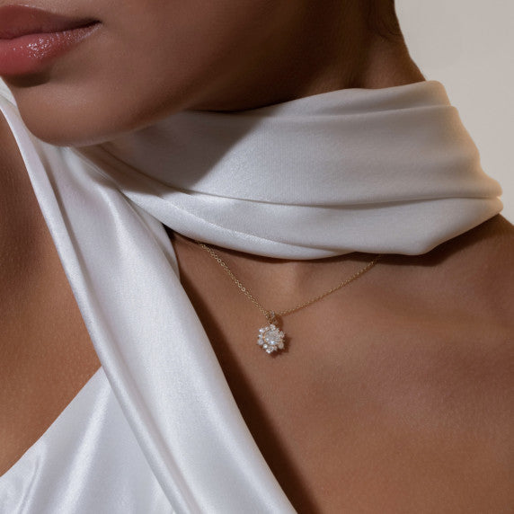 1 ct. tw. Starburst Lab-Grown Diamond Pendant - Detail View - Vowmira lab-grown diamond jewelry