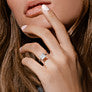 Quiet Beauty Princess Lab-Grown Diamond Ring - Side View - Vowmira lab-grown diamond jewelry