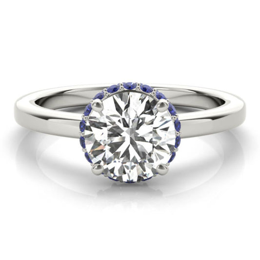 Sonia Sapphire Accent Lab-Grown Diamond Ring - Main View - Vowmira lab-grown diamond jewelry