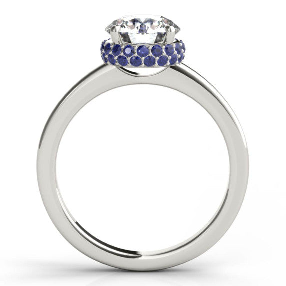 Sonia Sapphire Accent Lab-Grown Diamond Ring - Detail View - Vowmira lab-grown diamond jewelry
