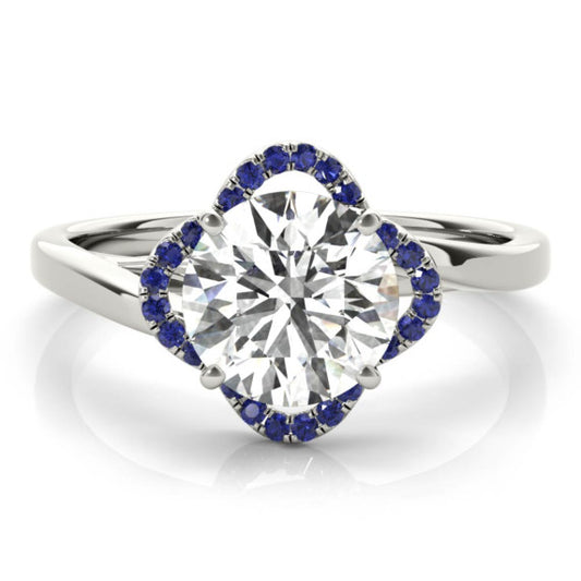 Kira Sapphire Accent Lab-Grown Diamond Ring - Main View - Vowmira lab-grown diamond jewelry