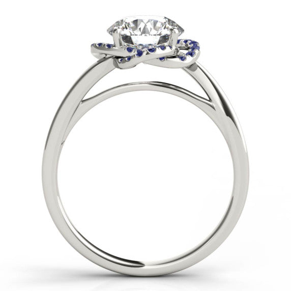 Kira Sapphire Accent Lab-Grown Diamond Ring - Detail View - Vowmira lab-grown diamond jewelry
