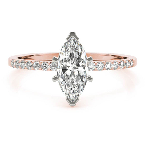 Solon Marquise Cut Lab-Grown Diamond Ring - Main View - Vowmira lab-grown diamond jewelry