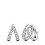 Round Diamond Double Hoops Lab-Grown Diamond Earrings - View 2 - Vowmira lab-grown diamond jewelry