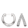Round Diamond Double Hoops Lab-Grown Diamond Earrings - Side View - Vowmira lab-grown diamond jewelry