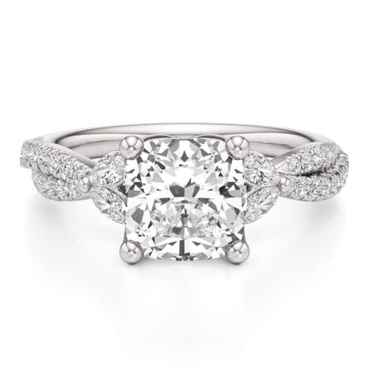 Ellie Cushion Cut Lab-Grown Diamond Ring - Main View - Vowmira lab-grown diamond jewelry
