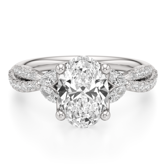 Ellie Oval Lab-Grown Diamond Ring - Main View - Vowmira lab-grown diamond jewelry