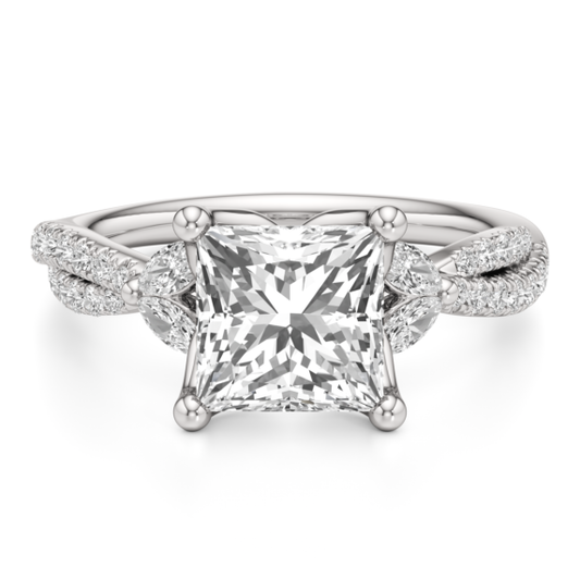 Ellie Princess Cut Lab-Grown Diamond Ring - Main View - Vowmira lab-grown diamond jewelry
