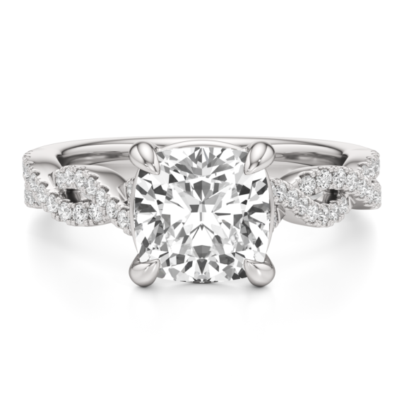 Rhea Cushion Cut Lab-Grown Diamond Ring - Main View - Vowmira lab-grown diamond jewelry
