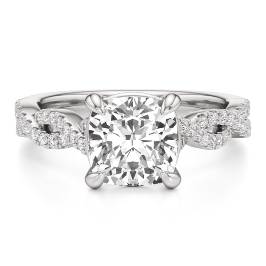 Rhea Cushion Cut Lab-Grown Diamond Ring - Main View - Vowmira lab-grown diamond jewelry