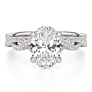 Rhea Oval Lab-Grown Diamond Ring - Side View - Vowmira lab-grown diamond jewelry