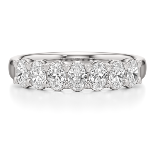 1 - 2 ct. Oval Seven Stone Lab-Grown Diamond Band - Main View - Vowmira lab-grown diamond jewelry