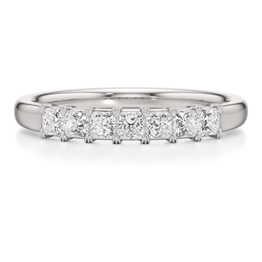 Princess Seven Stone Lab-Grown Diamond Band - Main View - Vowmira lab-grown diamond jewelry