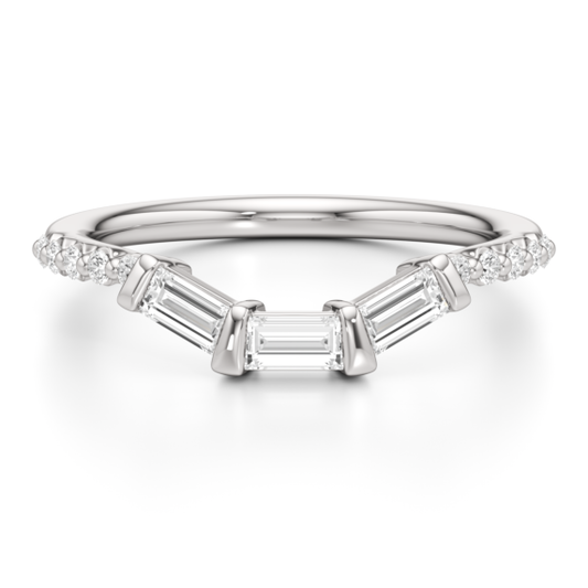 1/4 ct. tw. Baguette Contour Lab-Grown Diamond Band - Main View - Vowmira lab-grown diamond jewelry