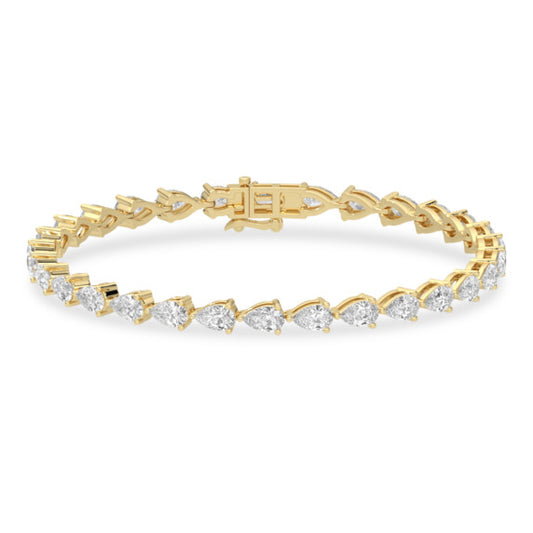 7 ct. tw. East-West Pear Tennis Bracelet Lab-Grown Diamond Jewelry - Main View - Vowmira lab-grown diamond jewelry