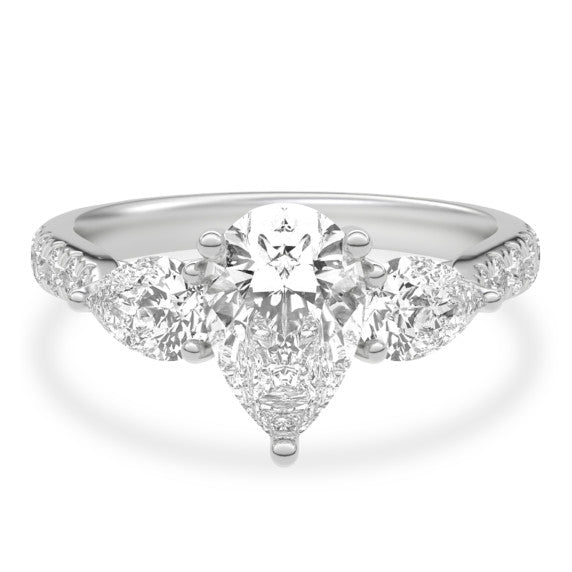 Harmony Pear Lab-Grown Diamond Ring - Main View - Vowmira lab-grown diamond jewelry